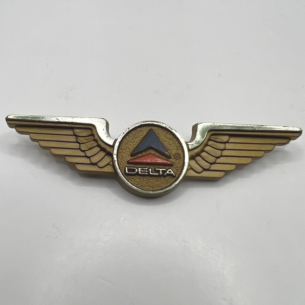 Vintage Delta Airlines Wings First Airplane Flight Plastic Pin‎